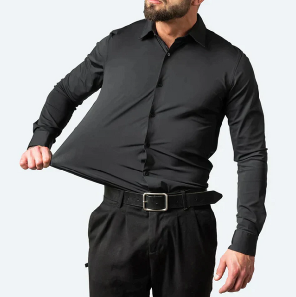 PAUL - Elegantes Hemd mit Knopfleiste und Stretch