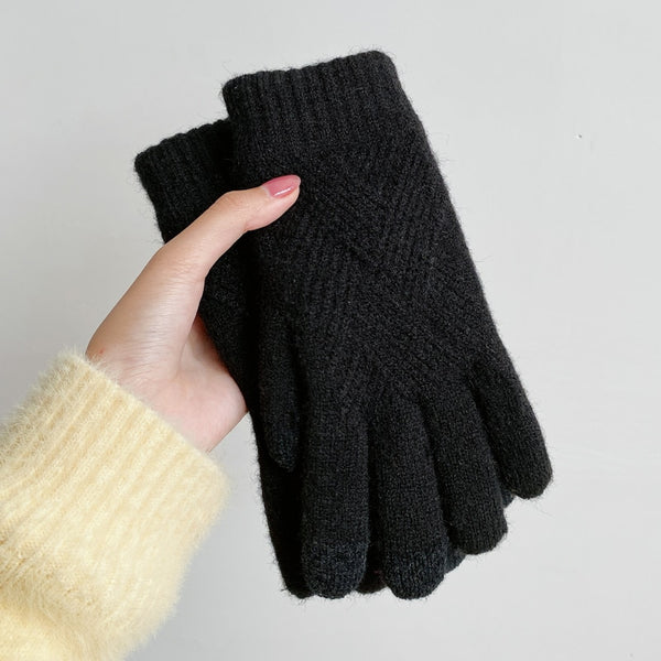 Anna's Winterhandschuhe | Mode Kaschmir Kälteschutz, Touchscreen Gestrickte Wollhandschuhe