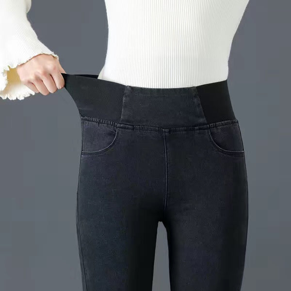 Lena's Lässige Langbein-Lieblinge: Damen Denim Hose in Übergröße, Schmale High Waist Jeans