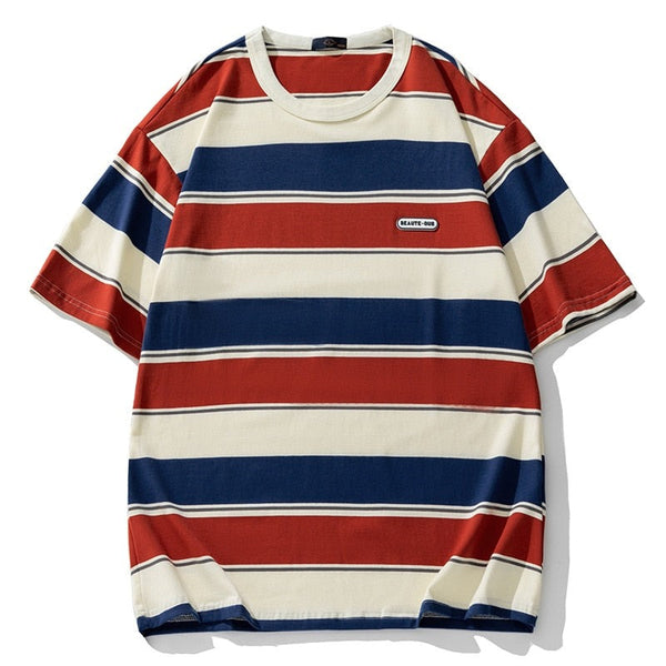 Max's Unisex Streifen Oversize T-Shirt aus reiner Baumwolle