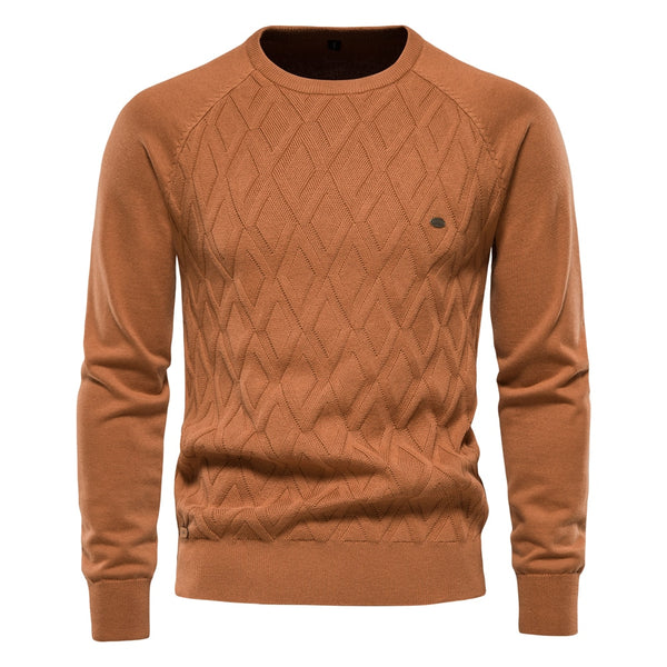Paul's pullover | Herren Strickpullover in Uni-Farbe mit Rundhalsausschnitt