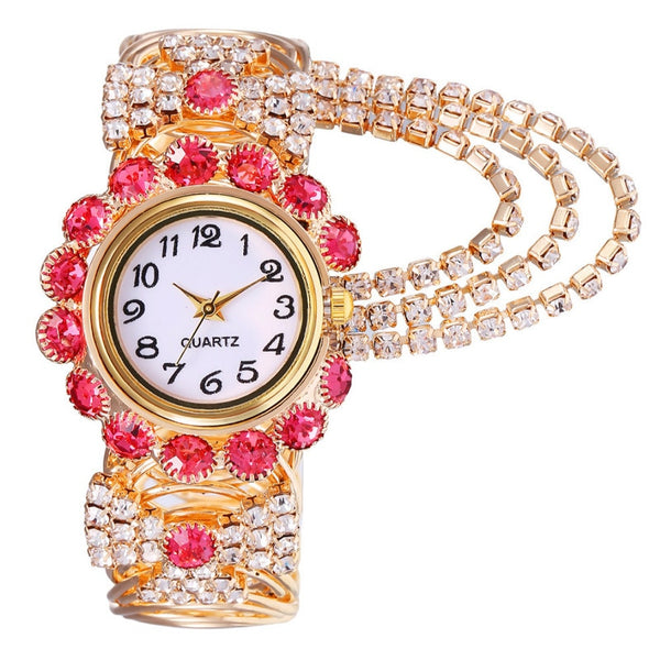 Anna's Elegante Armbanduhren - Luxus Damen Armband Quarzuhren Magnetische Uhr Damen Sportuhr Rosa Zifferblatt Armbanduhr Uhr Relogio
