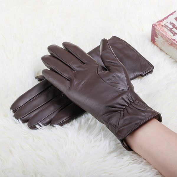 Emma's Damen Handschuhe | Vollfingerhandschuhe für Wärme, Echtes Leder