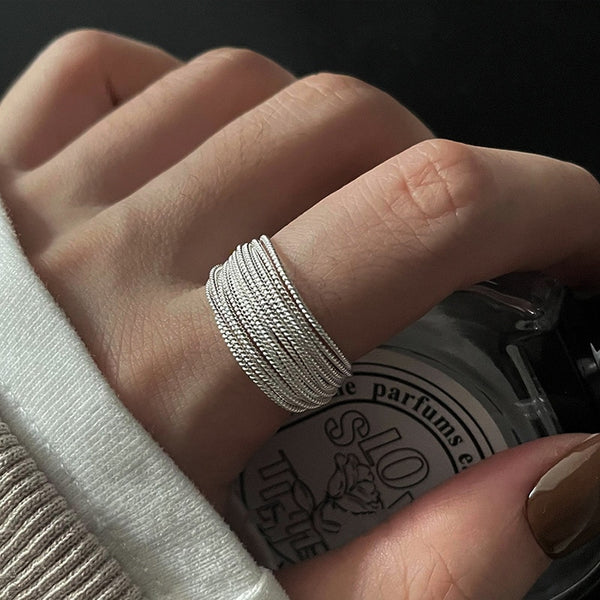 Klara's Kühner Kurvenring | Damen 925er Sterlingsilber Verstellbarer Vintage-Ring für besondere Anlässe