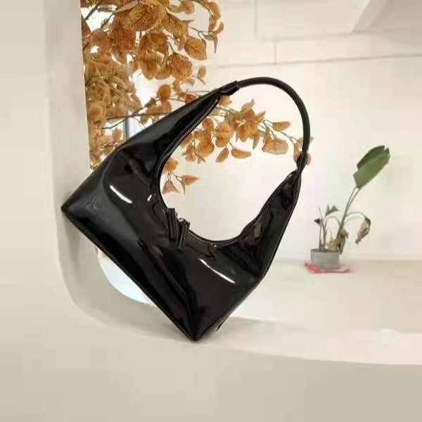 Klaras Elegante Muschel Lackierte Handtasche - Neue Stilvolle Armtasche im Halbmond-Design