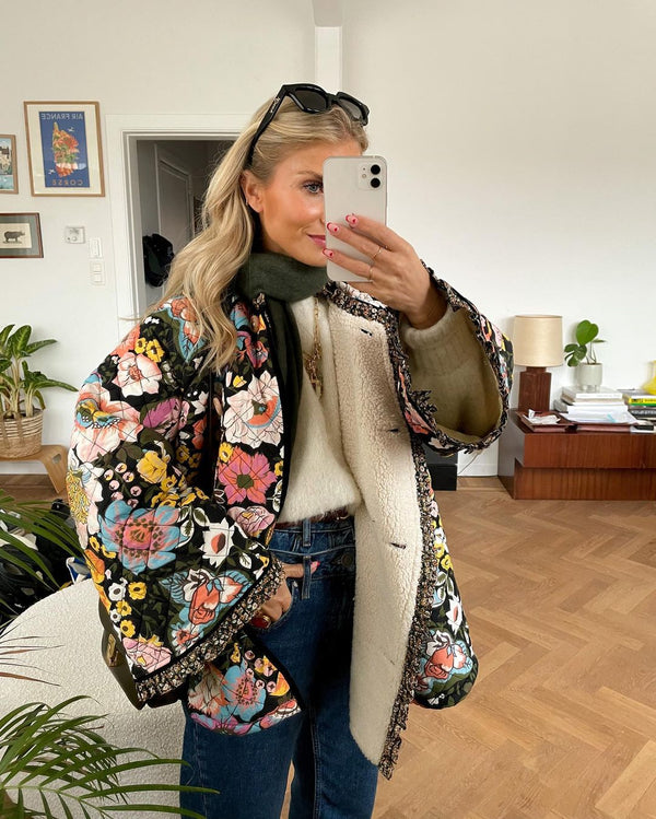 KYRA - Gefütterte Jacke mit Blumendruck für Damen (Modetrend 2023)